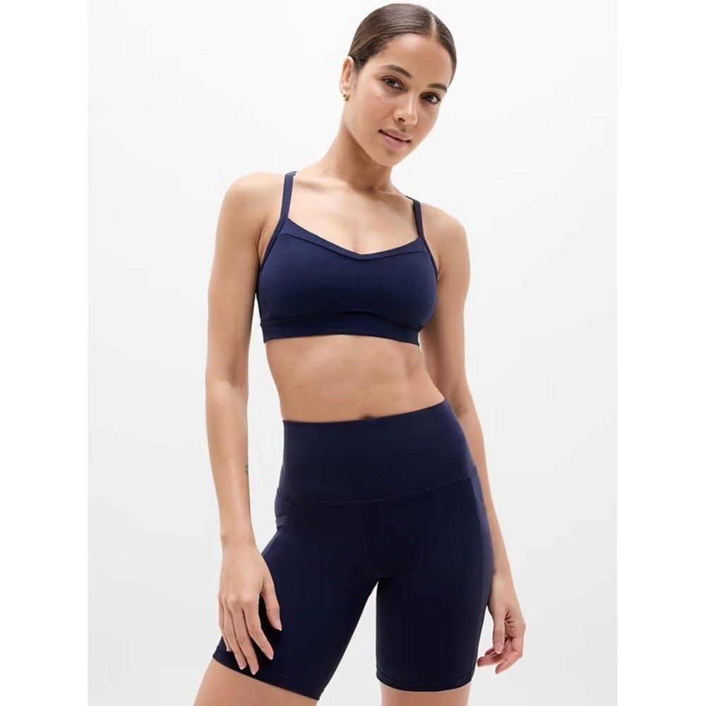Athleta A-C Vital Bra Sports Yoga Pilates | Navy Large‎